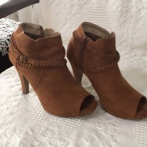 Peep toe booties
